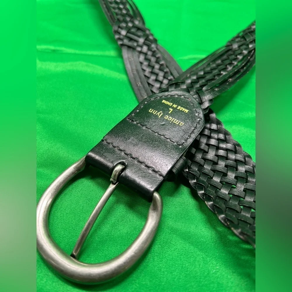 Chic Black Braided Belt with Silver Buckle by Aimee Lynn